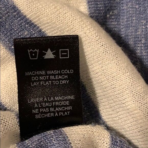 PARKHURST Blue & White Striped Lightweight Linen Blend Sweater-S - Picture 6 of 6